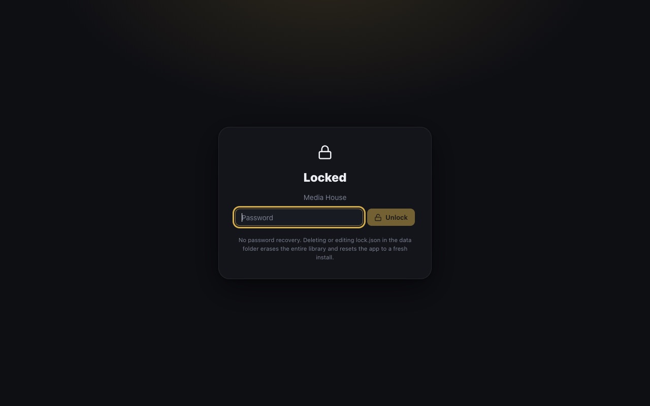 The app lock screen